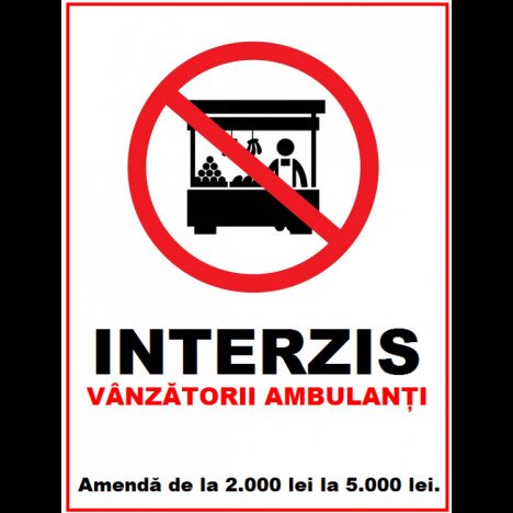 Placuta interzis vanzatorii ambulanti